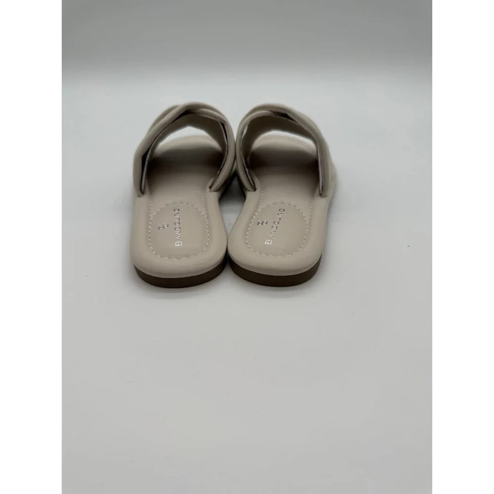 Bandolino Vistan3 Ivory Padded Braided Slide Sandals Womens 5M Flat